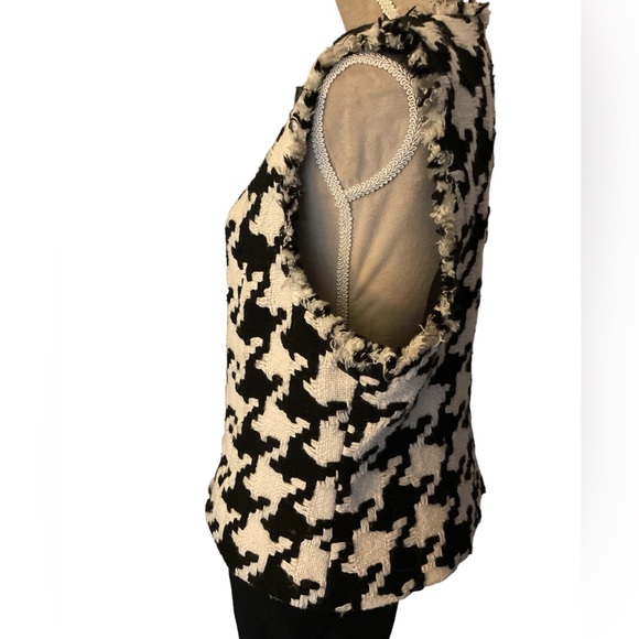 Cabi Houndstooth Zip Up Vest Size Large - Picture 4 of 10